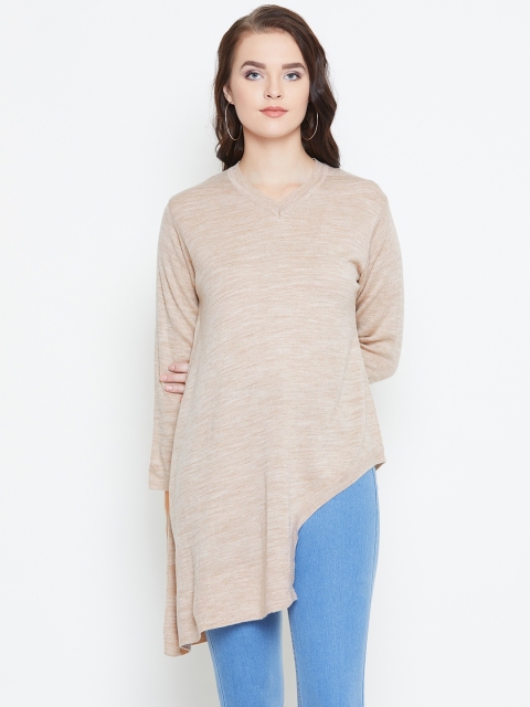 

American Eye Women Beige Solid Sweater