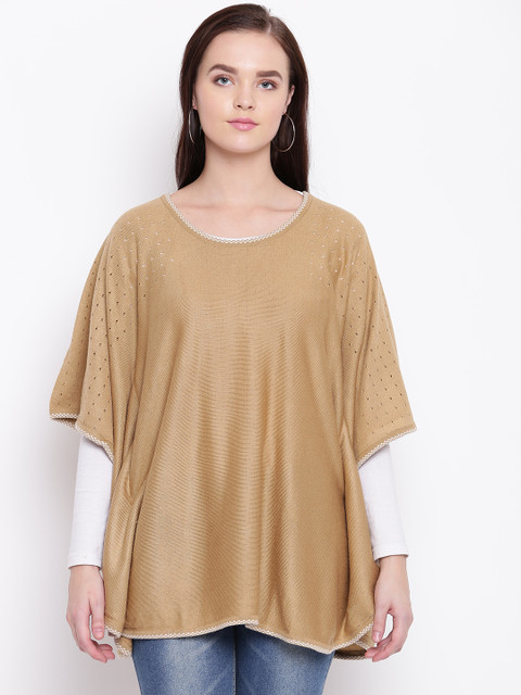 

American Eye Women Beige Solid Kaftan Sweater