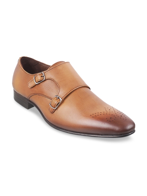 

Metro Men Tan Solid Formal Monks