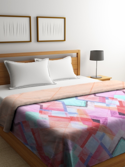 

SPACES Multicoloured Geometric Mild Winter 150 GSM Double Bed Quilt, Multi