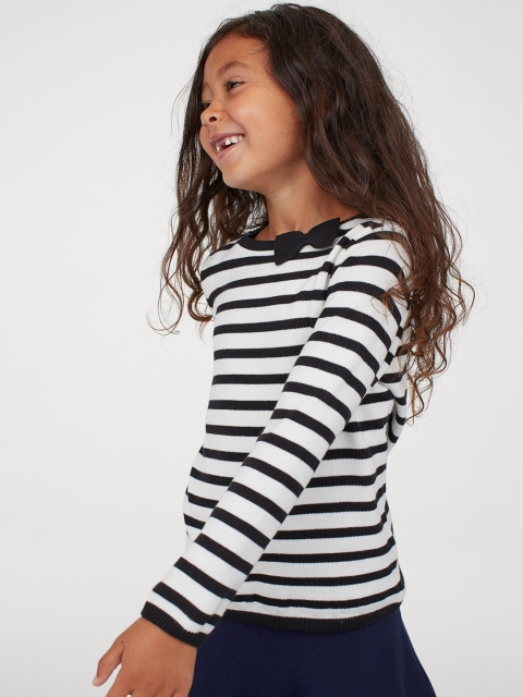 

H&M Girls White Fine-Knit Jumper