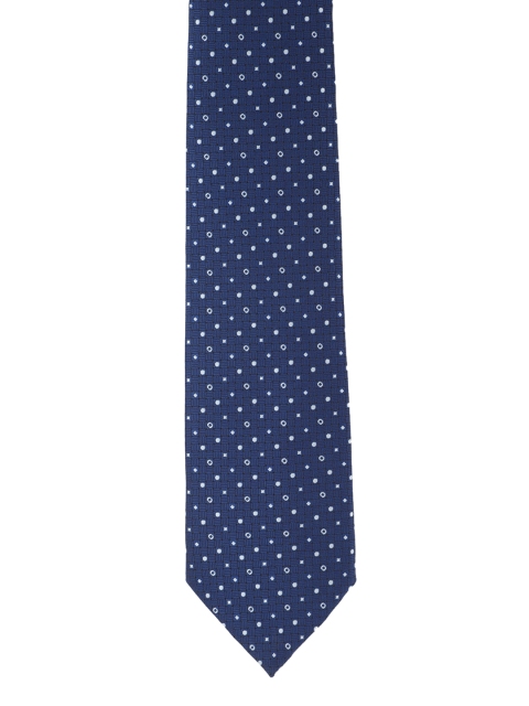 

Louis Philippe Blue Woven Design Silk Broad Tie