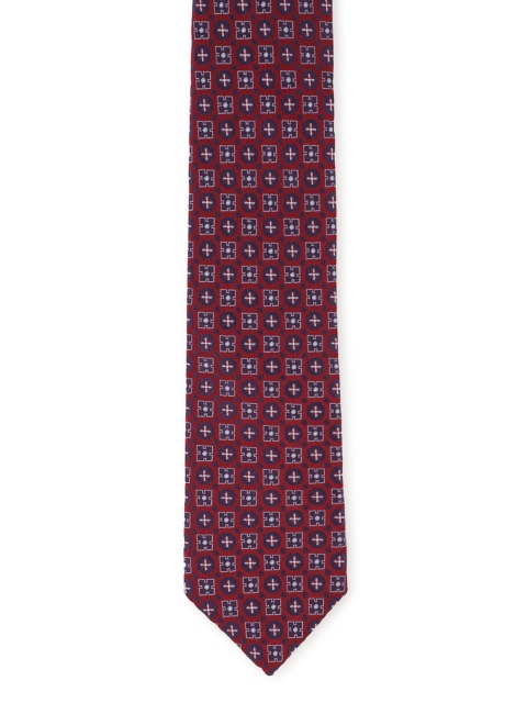 

Louis Philippe Maroon Silk Woven Design Broad Tie