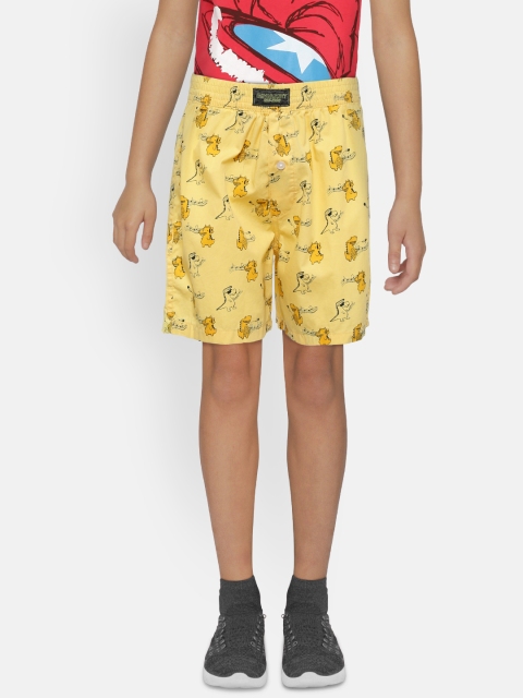

Gini and Jony Boys Yellow Printed Pure Cotton Boxers