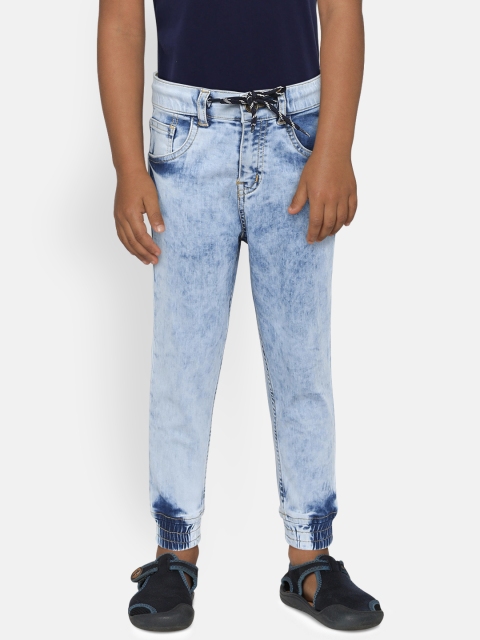 

Palm Tree Boys Blue Regular Fit Mid-Rise Clean Look Stretchable Joggers