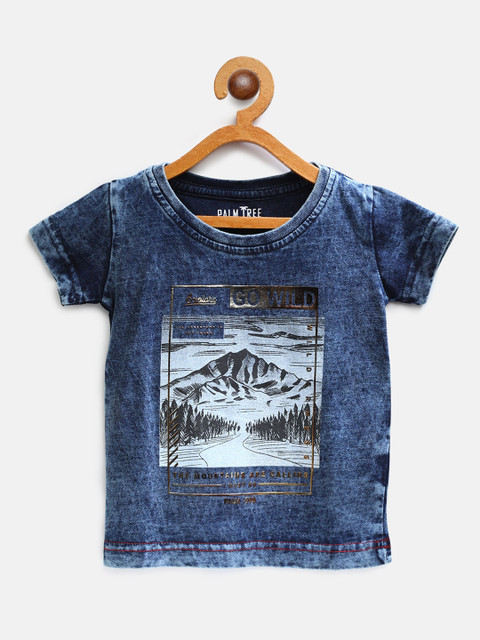 

Palm Tree Boys Blue Printed Round Neck T-shirt