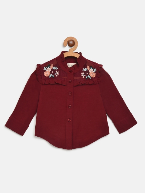 

Gini and Jony Girls Maroon Regular Fit Solid Casual Shirt