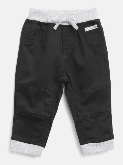 

Gini and Jony Boys Black Regular Fit Solid Joggers