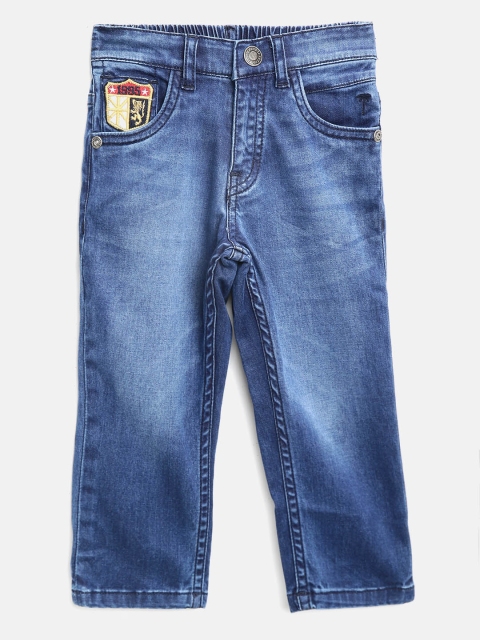 

Palm Tree Boys Navy Blue Regular Fit Mid-Rise Clean Look Stretchable Jeans