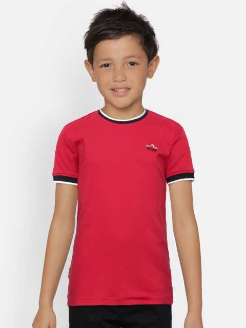 

Gini and Jony Boys Red Solid Round Neck T-shirt