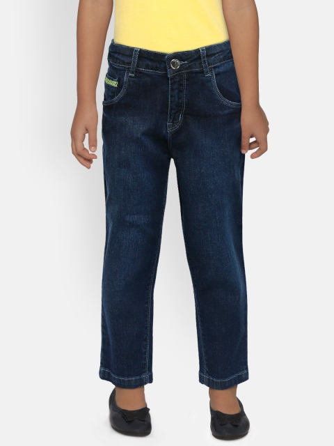 

Gini and Jony Girls Navy Blue Washed Regular Fit Denim Capris