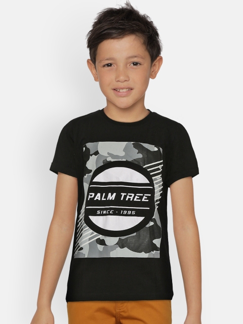 

Palm Tree Boys Black Printed Round Neck T-shirt