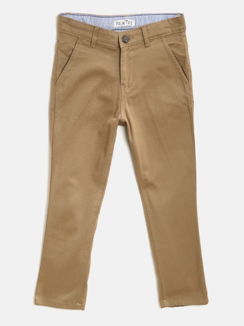 

Palm Tree Boys Khaki Regular Fit Solid Trousers