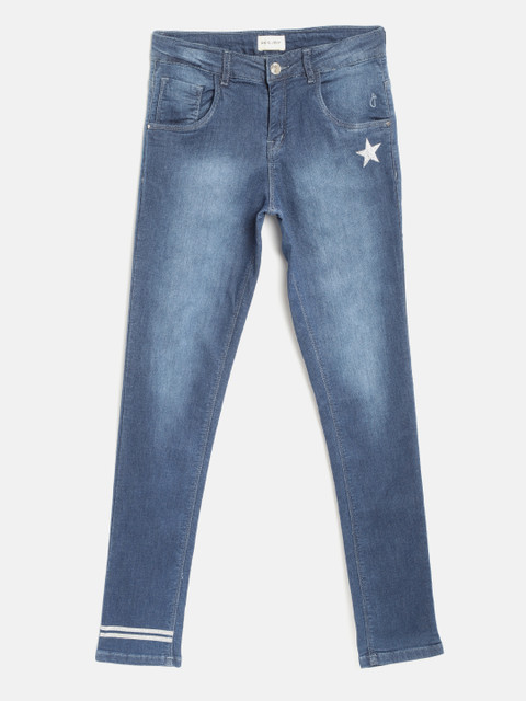 

Gini and Jony Girls Blue Slim Fit Mid-Rise Clean Look Stretchable Jeans