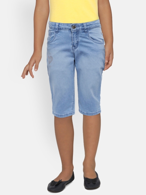 

Gini and Jony Girls Blue Washed Regular Fit Denim Capris