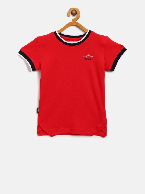 

Gini and Jony Boys Red Solid Round Neck T-shirt