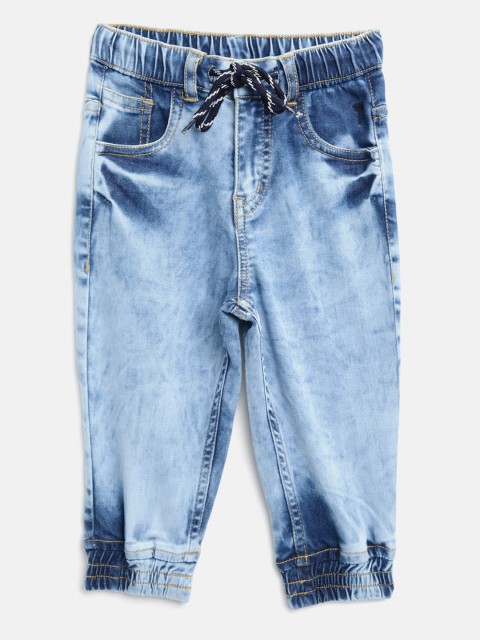 

Palm Tree Boys Blue Regular Fit Faded Denim Joggers