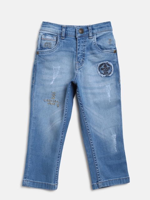 

Gini and Jony Boys Blue Regular Fit Mid-Rise Low Distress Stretchable Jeans