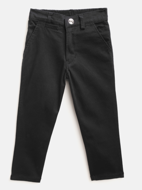 

Palm Tree Boys Black Regular Fit Solid Trousers