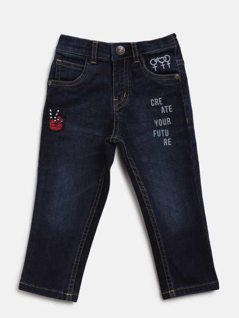 

Gini and Jony Boys Navy Blue Washed Regular Fit Mid-Rise Clean Look Stretchable Jeans