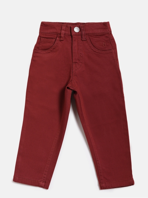 

Gini and Jony Boys Maroon Regular Fit Solid Trousers