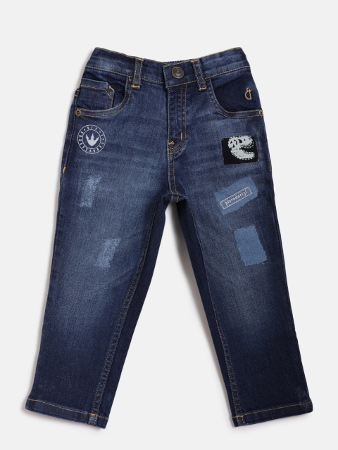 

Gini and Jony Boys Blue Regular Fit Mid-Rise Low Distress Stretchable Jeans