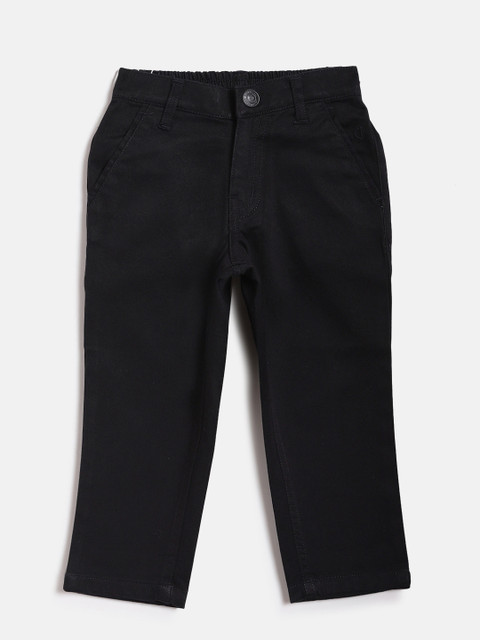 

Gini and Jony Boys Black Regular Fit Solid Trousers