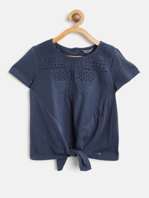 

Tommy Hilfiger Girls Navy Blue Solid Top
