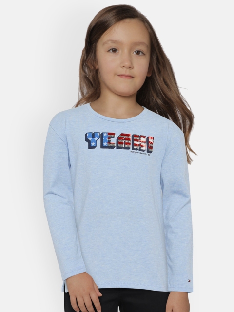 

Tommy Hilfiger Girls Blue Solid Round Neck T-shirt