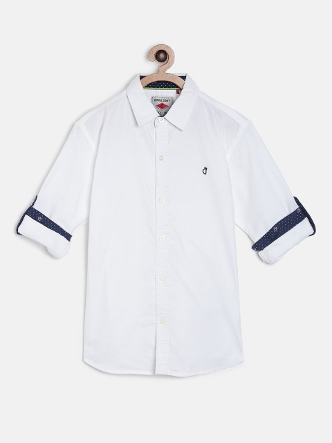 

Gini and Jony Boys White Regular Fit Solid Casual Shirt