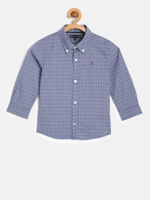 

Tommy Hilfiger Boys Navy Blue & White Regular Fit Printed Casual Shirt