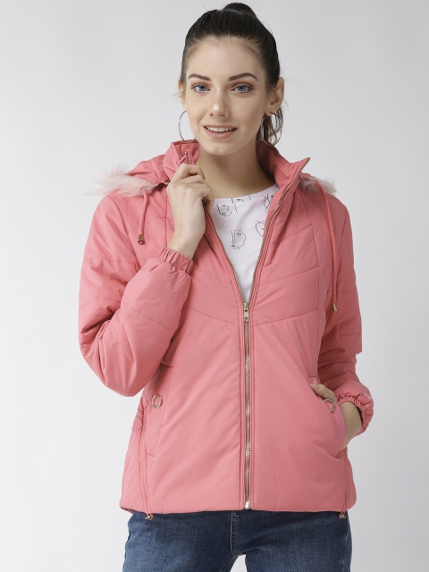 

Fort Collins Women Pink Solid Parka Jacket