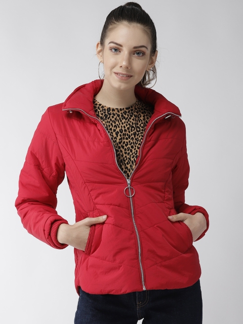 

Fort Collins Women Red Solid Padded Jacket with Attached Hood