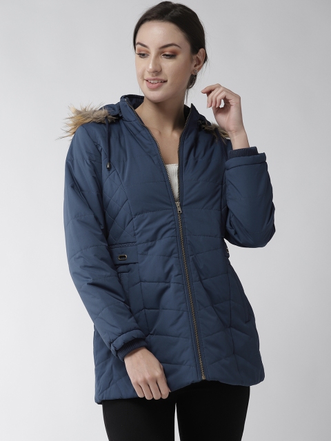 

Fort Collins Women Navy Blue Solid Parka Jacket