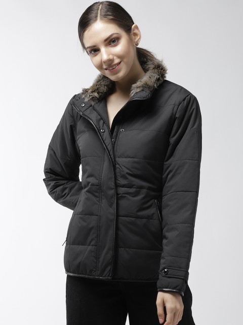 

Fort Collins Women Black Solid Padded Jacket