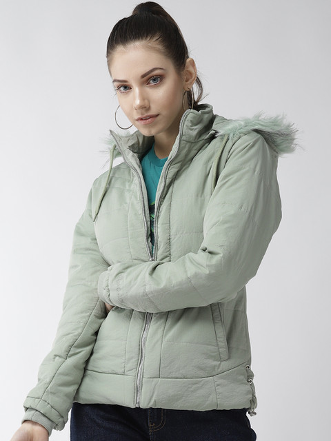 

Fort Collins Women Green Solid Parka Jacket