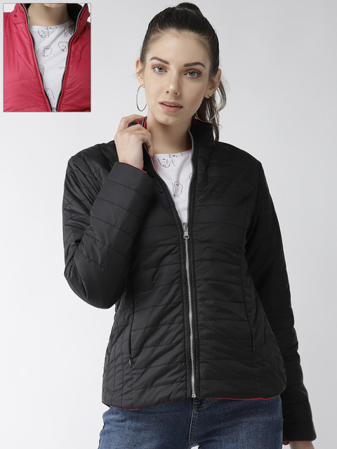 

Fort Collins Women Black & Red Solid Reversible Padded Jacket