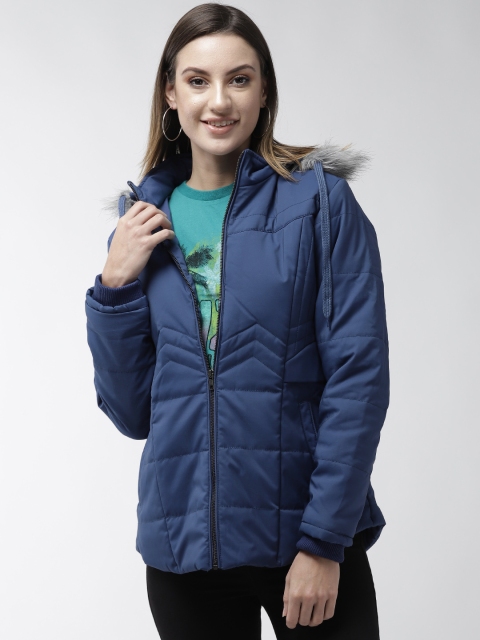 

Fort Collins Women Navy Blue Solid Parka Jacket