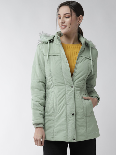 

Fort Collins Women Green Solid Parka Jacket