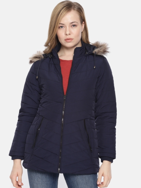 

Fort Collins Women Navy Blue Solid Parka Jacket