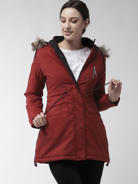 

Fort Collins Women Maroon Solid Parka Jacket