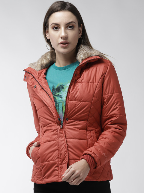 

Fort Collins Women Rust Orange Solid Padded Jacket
