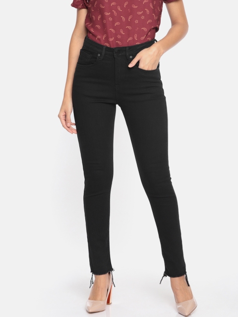 

HERE&NOW Women Black Skinny Fit High-Rise Clean Look Stretchable Jeans