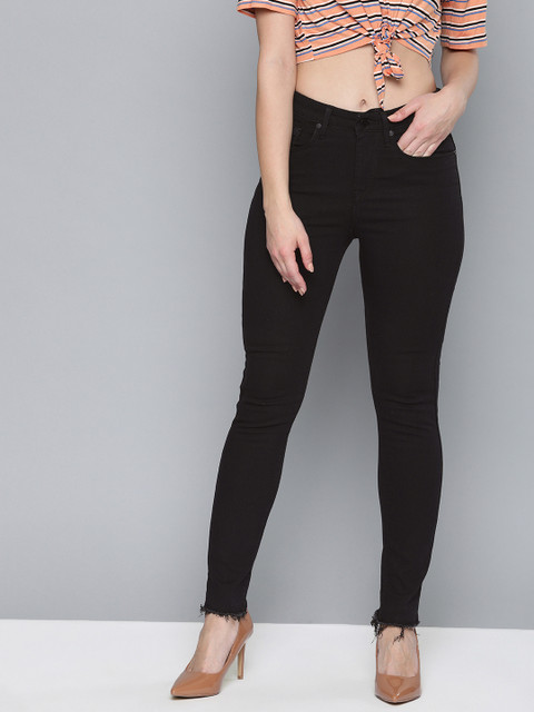 

HERE&NOW Women Black Skinny Fit High-Rise Clean Look Stretchable Jeans