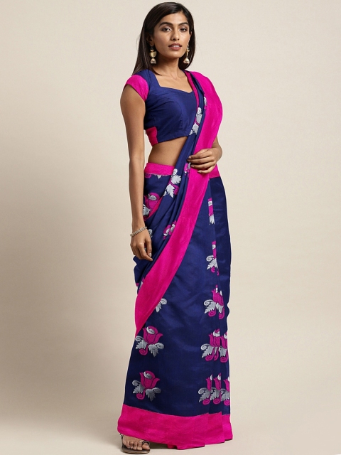 

The Chennai Silks Classicate Navy Blue Woven Design Silk Cotton Saree