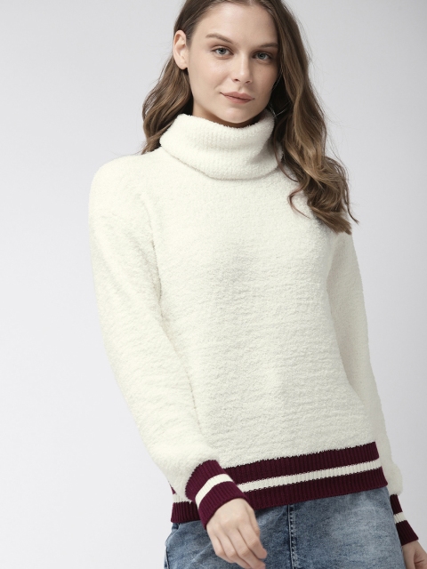 

FOREVER 21 Women White Solid Sweater