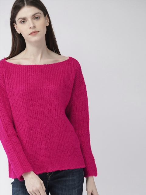 

FOREVER 21 Women Pink Self Design Sweater