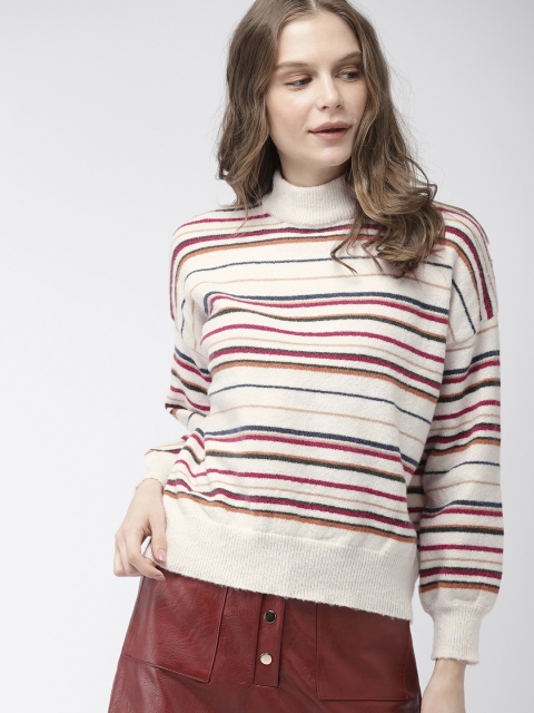 

FOREVER 21 Women Multicoloured Striped Sweater, Multi