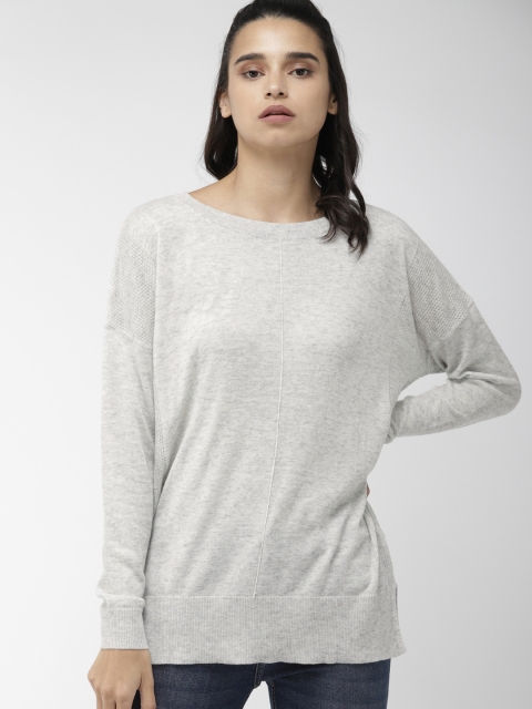 

FOREVER 21 Women Grey Melange Self Design Sweater
