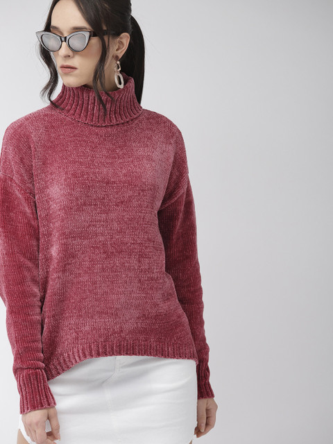 

FOREVER 21 Women Pink Solid Sweater